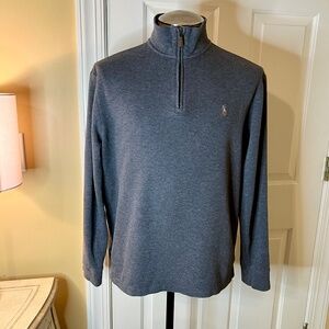 EUC Men's Polo Ralph Lauren Estate Rib Quarter Zip Pullover Shirt Gray MEDIUM